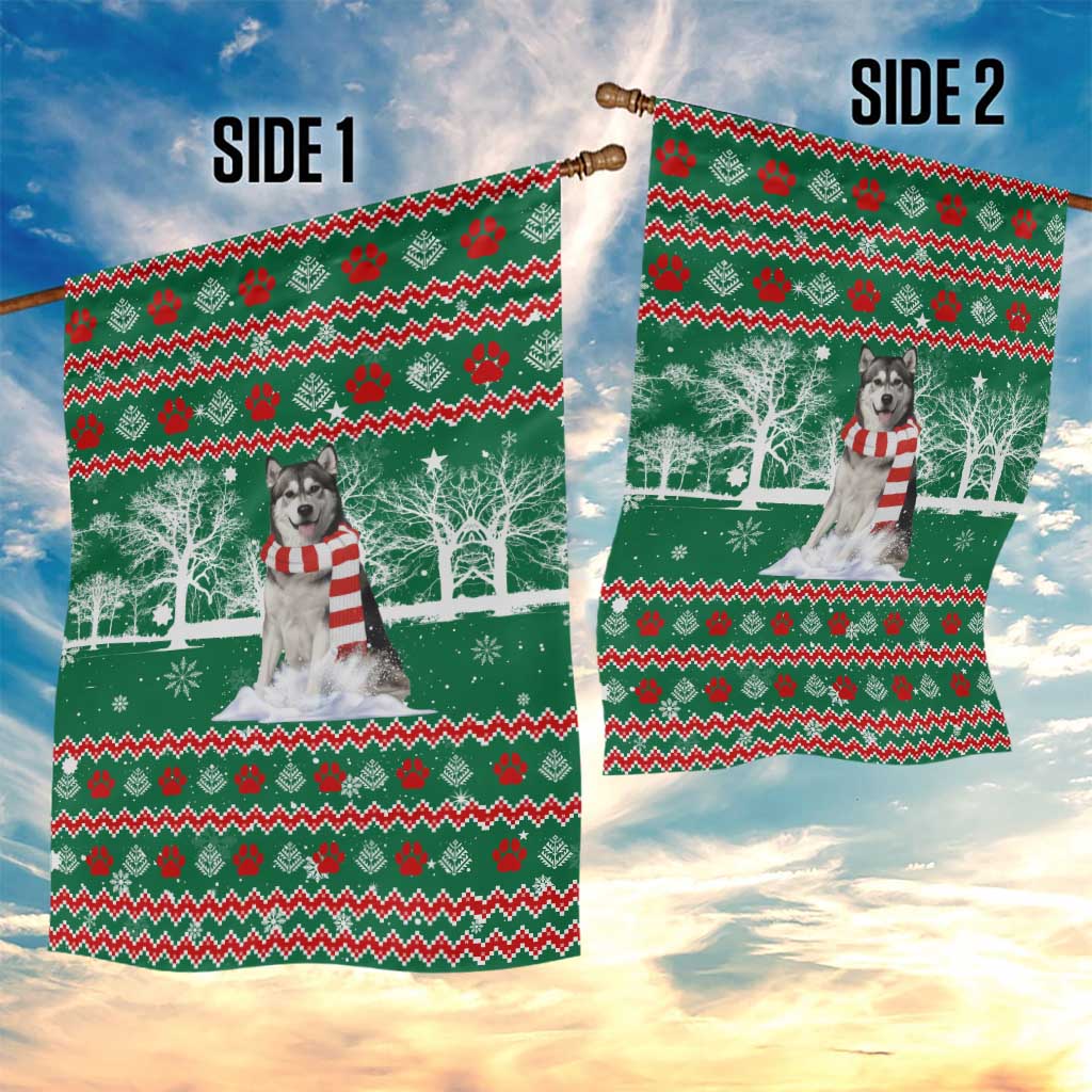 Alaskan Malamute Winter Tree Christmas Garden Flag Xmas Holiday Patterns - Wonder Print Shop
