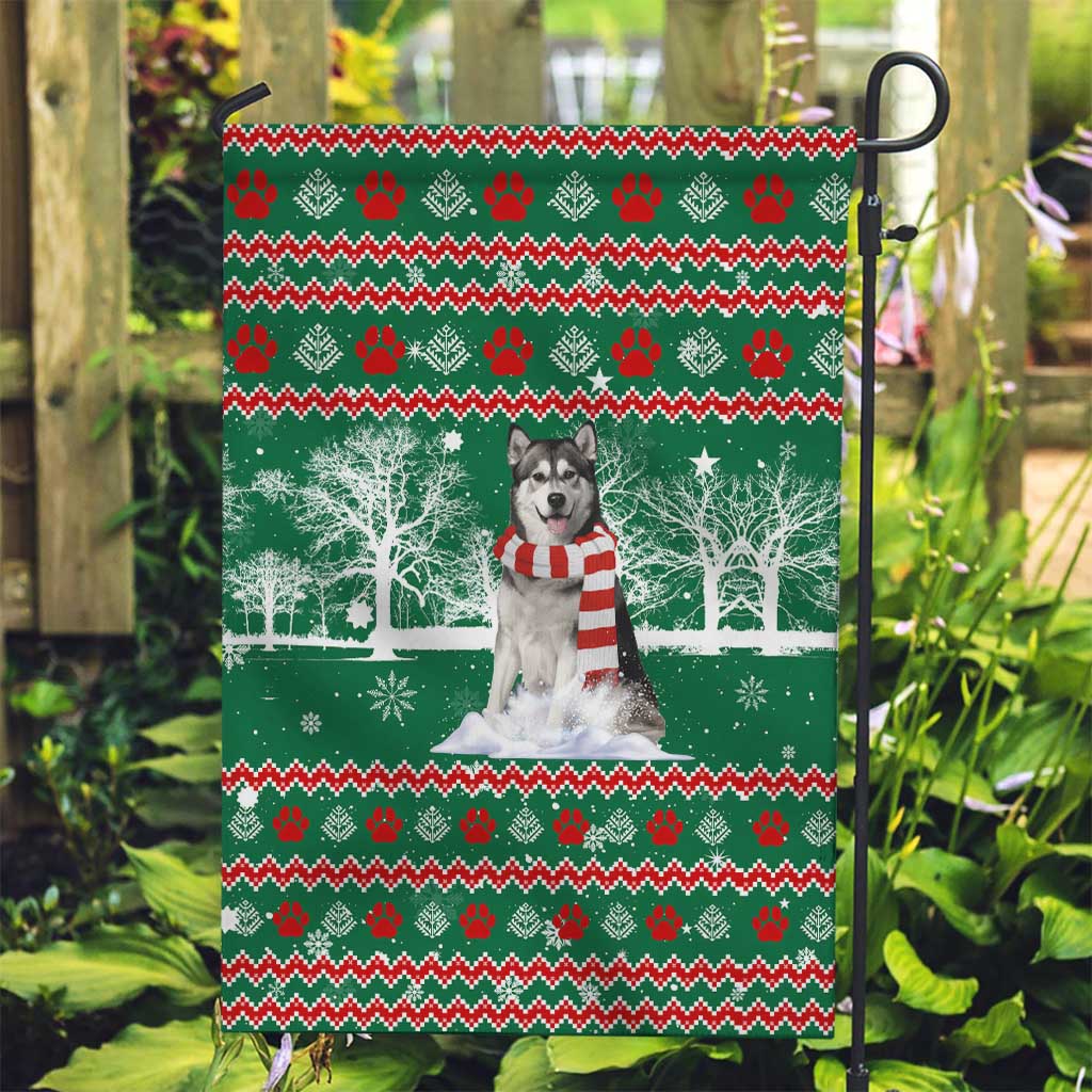 Alaskan Malamute Winter Tree Christmas Garden Flag Xmas Holiday Patterns - Wonder Print Shop