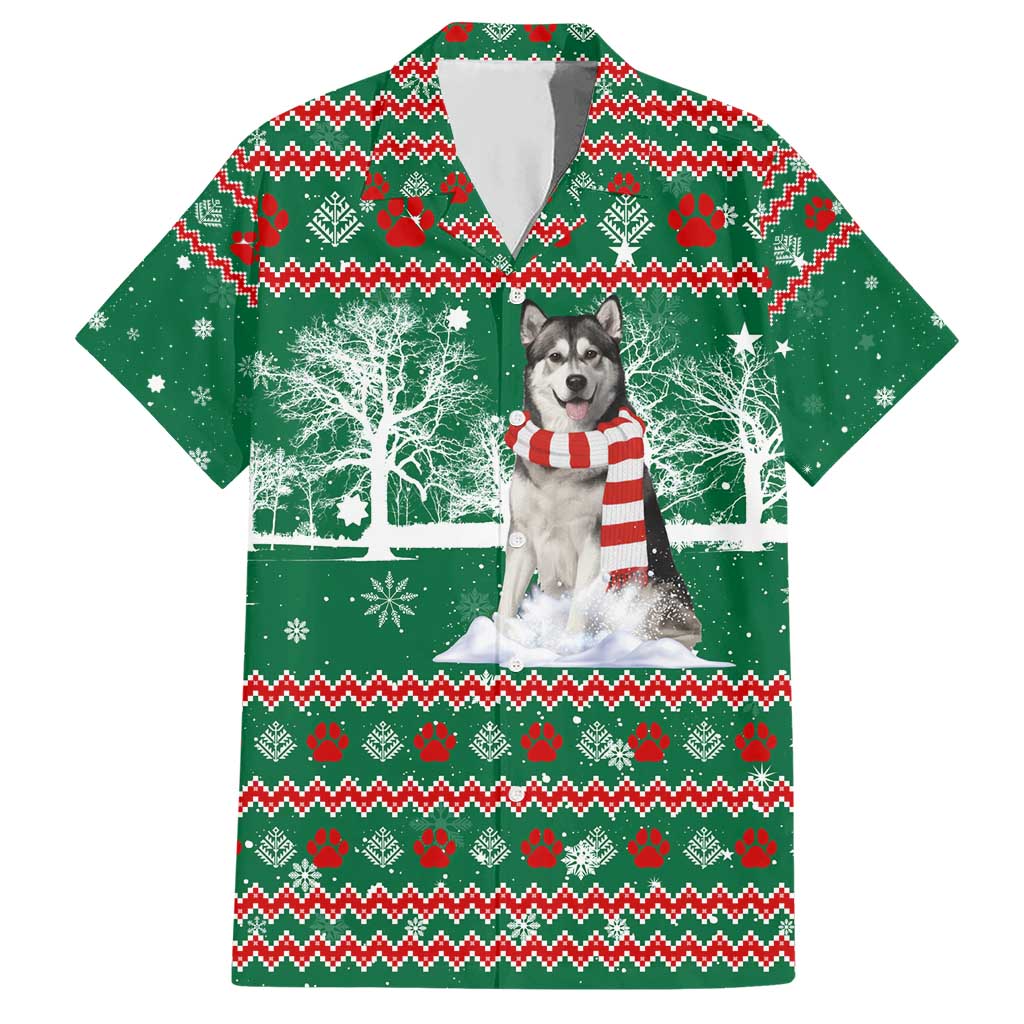 Alaskan Malamute Winter Tree Christmas Hawaiian Shirt Xmas Holiday Patterns - Wonder Print Shop