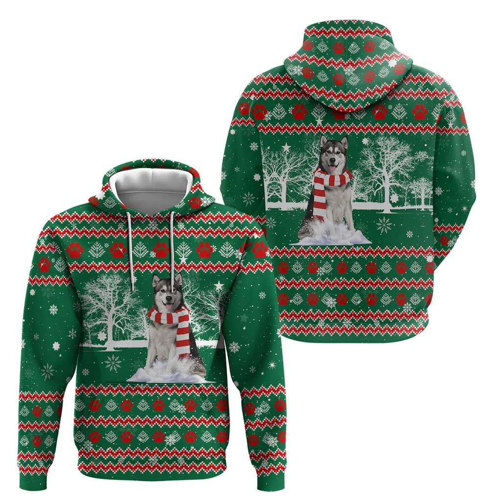 Alaskan Malamute Winter Tree Christmas Hoodie Xmas Holiday Patterns - Wonder Print Shop