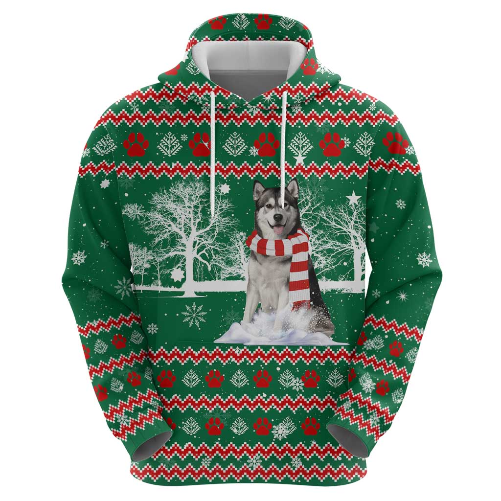Alaskan Malamute Winter Tree Christmas Hoodie Xmas Holiday Patterns - Wonder Print Shop