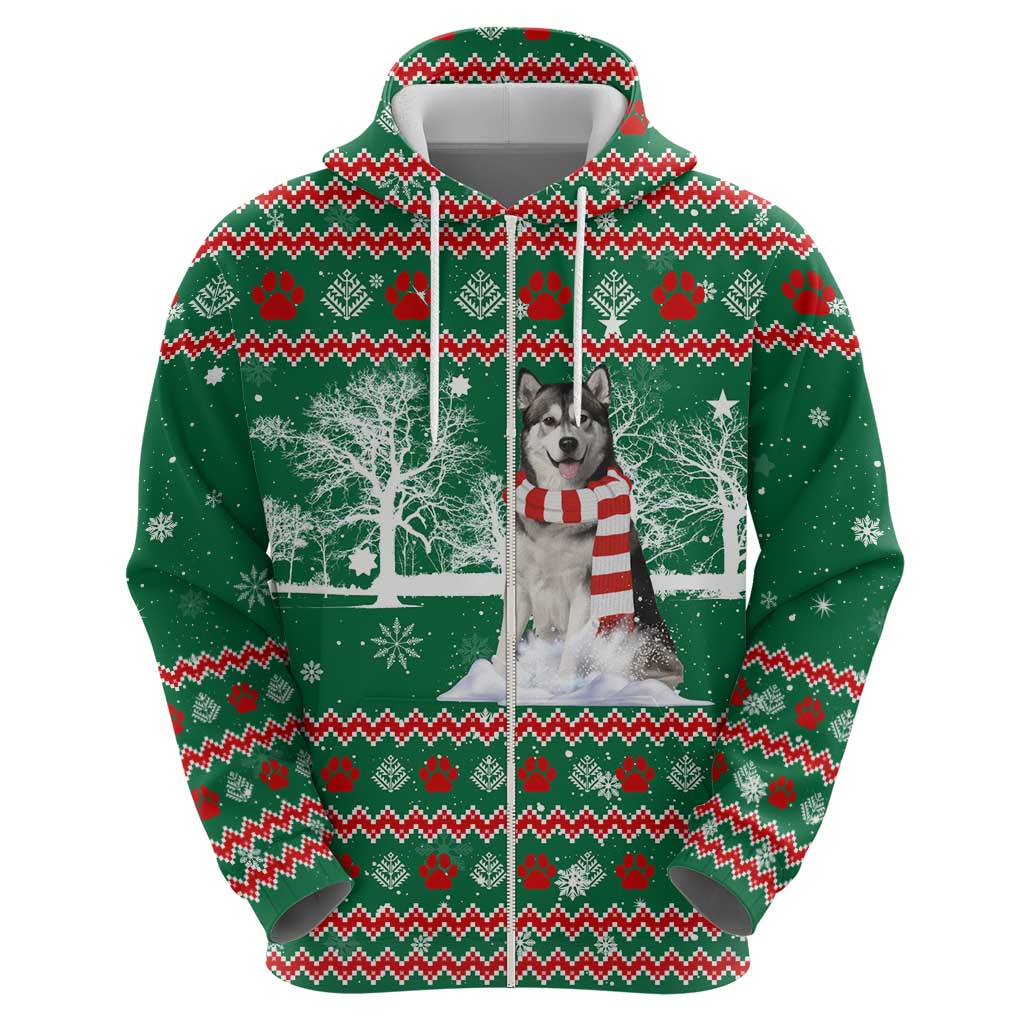 Alaskan Malamute Winter Tree Christmas Hoodie Xmas Holiday Patterns - Wonder Print Shop