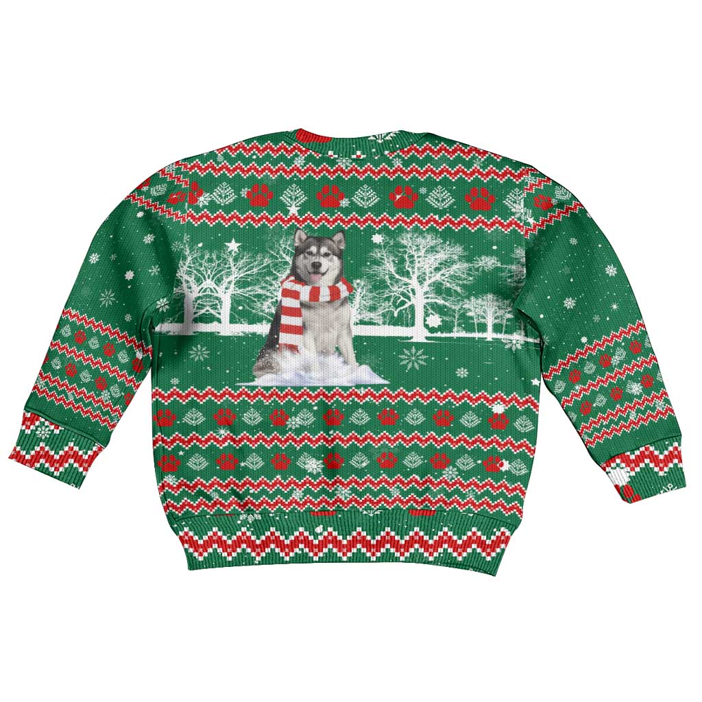 Alaskan Malamute Winter Tree Christmas Kid Ugly Christmas Sweater Xmas Holiday Patterns - Wonder Print Shop