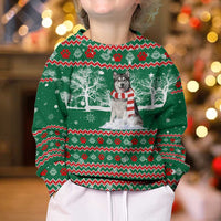 Alaskan Malamute Winter Tree Christmas Kid Ugly Christmas Sweater Xmas Holiday Patterns - Wonder Print Shop