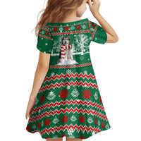 Alaskan Malamute Winter Tree Christmas Kid Short Sleeve Dress Xmas Holiday Patterns - Wonder Print Shop