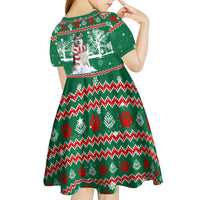 Alaskan Malamute Winter Tree Christmas Kid Short Sleeve Dress Xmas Holiday Patterns - Wonder Print Shop