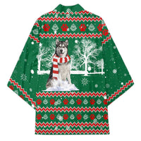 Alaskan Malamute Winter Tree Christmas Kimono Xmas Holiday Patterns - Wonder Print Shop