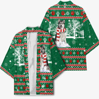 Alaskan Malamute Winter Tree Christmas Kimono Xmas Holiday Patterns - Wonder Print Shop