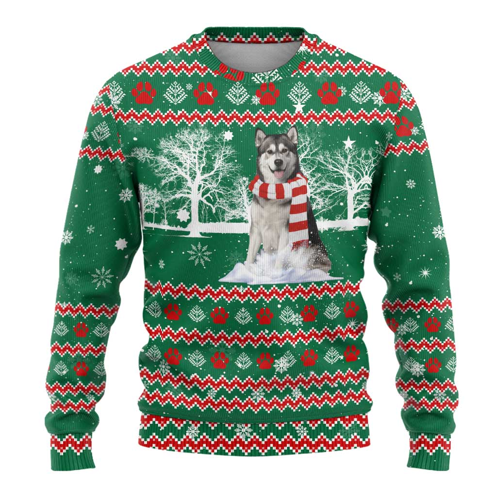 Alaskan Malamute Winter Tree Christmas Ugly Christmas Sweater Xmas Holiday Patterns - Wonder Print Shop