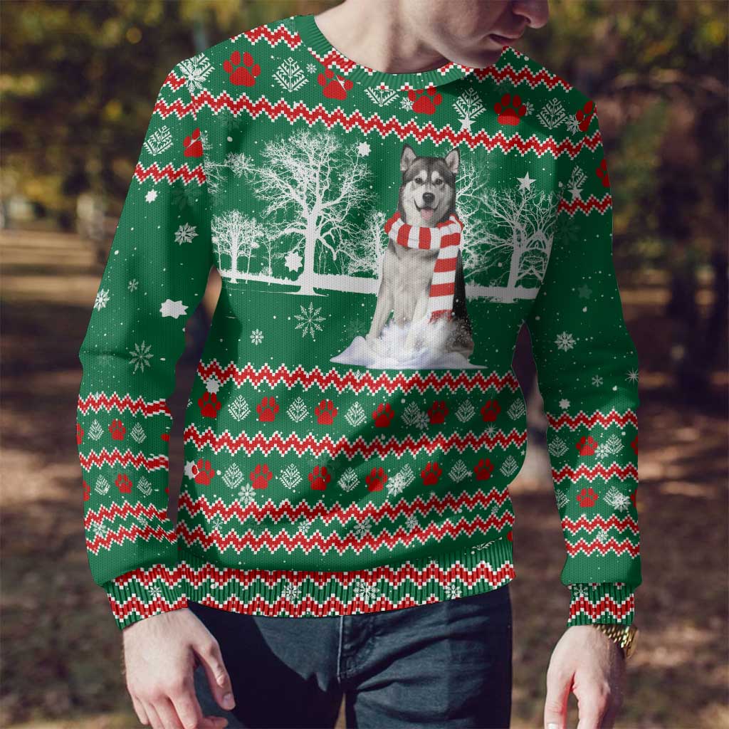 Alaskan Malamute Winter Tree Christmas Ugly Christmas Sweater Xmas Holiday Patterns - Wonder Print Shop
