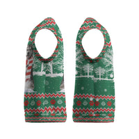 Alaskan Malamute Winter Tree Christmas Knitted V-Neck Vest Xmas Holiday Patterns - Wonder Print Shop