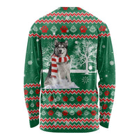 Alaskan Malamute Winter Tree Christmas Long Sleeve Shirt Xmas Holiday Patterns - Wonder Print Shop