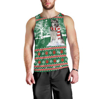 Alaskan Malamute Winter Tree Christmas Men Tank Top Xmas Holiday Patterns - Wonder Print Shop