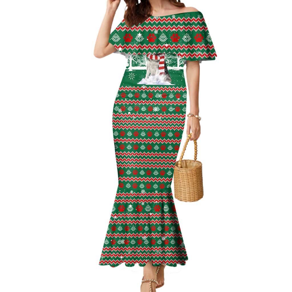 Alaskan Malamute Winter Tree Christmas Mermaid Dress Xmas Holiday Patterns - Wonder Print Shop