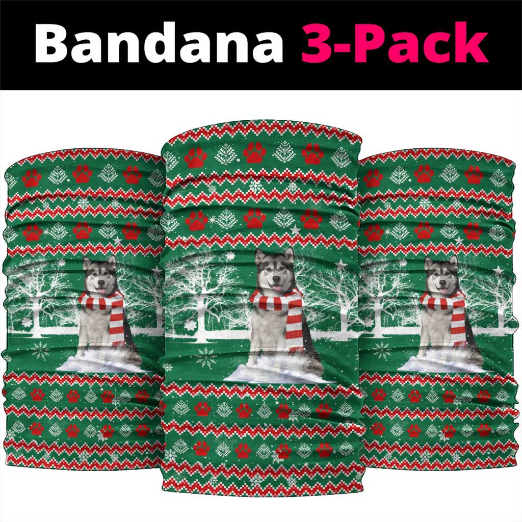 Alaskan Malamute Winter Tree Christmas Neck Gaiter Xmas Holiday Patterns - Wonder Print Shop