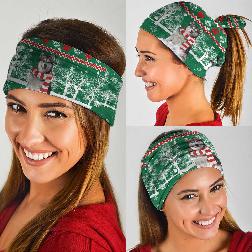 Alaskan Malamute Winter Tree Christmas Neck Gaiter Xmas Holiday Patterns - Wonder Print Shop
