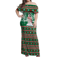 Alaskan Malamute Winter Tree Christmas Off Shoulder Maxi Dress Xmas Holiday Patterns - Wonder Print Shop