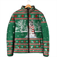 Alaskan Malamute Winter Tree Christmas Padded Jacket Xmas Holiday Patterns - Wonder Print Shop
