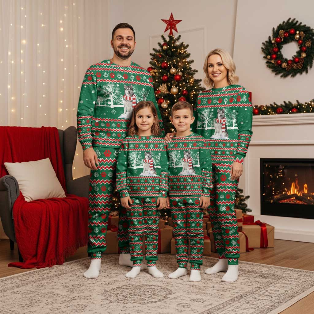 Alaskan Malamute Winter Tree Christmas Pajama Set Xmas Holiday Patterns - Wonder Print Shop