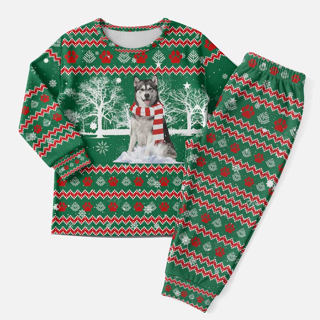 Alaskan Malamute Winter Tree Christmas Pajama Set Xmas Holiday Patterns - Wonder Print Shop