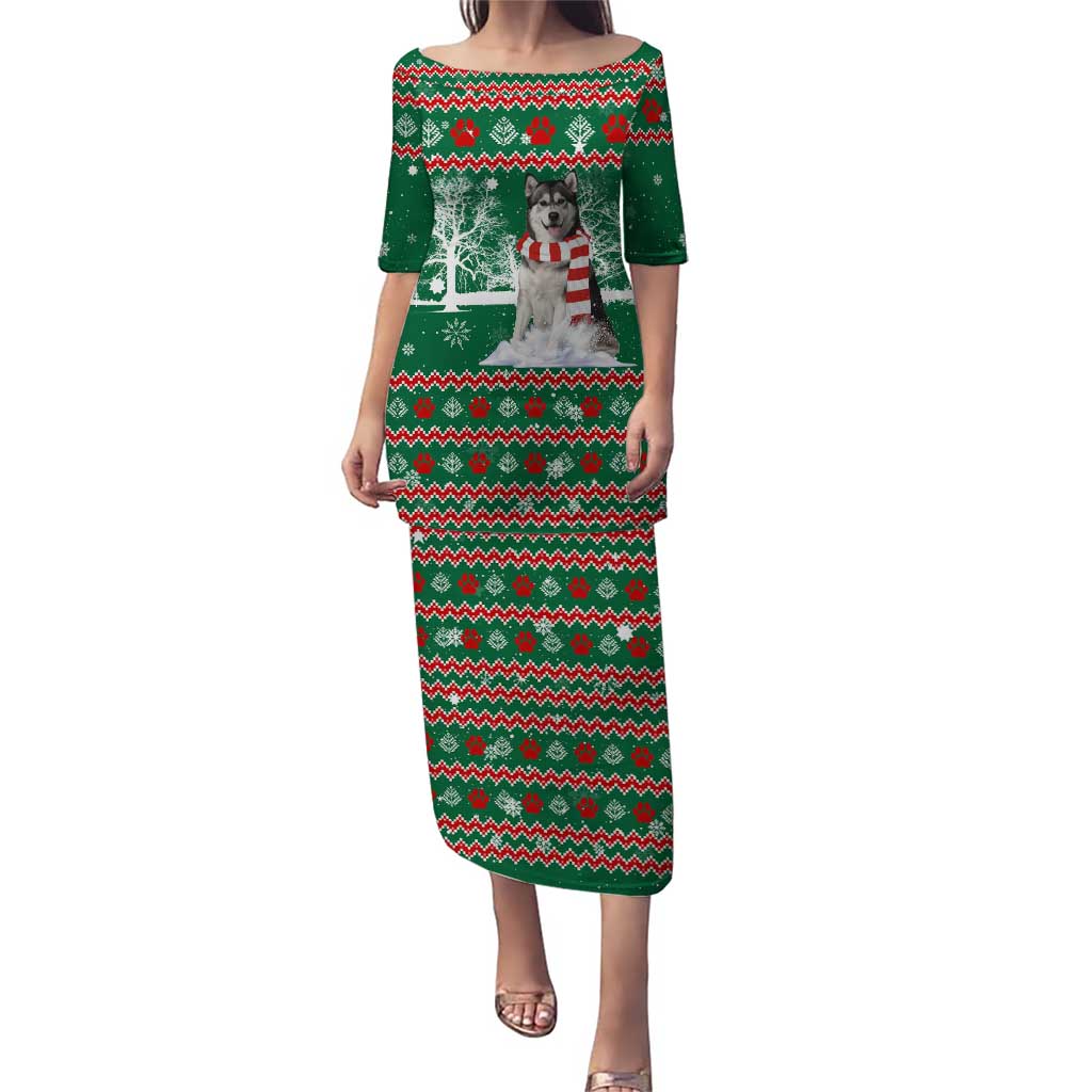 Alaskan Malamute Winter Tree Christmas Puletasi Xmas Holiday Patterns - Wonder Print Shop