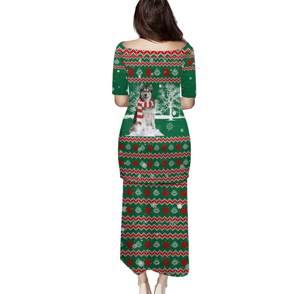 Alaskan Malamute Winter Tree Christmas Puletasi Xmas Holiday Patterns - Wonder Print Shop
