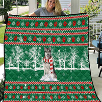 Alaskan Malamute Winter Tree Christmas Quilt Xmas Holiday Patterns - Wonder Print Shop