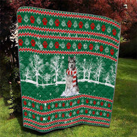 Alaskan Malamute Winter Tree Christmas Quilt Xmas Holiday Patterns - Wonder Print Shop