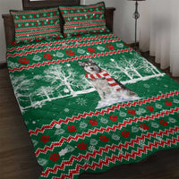 Alaskan Malamute Winter Tree Christmas Quilt Bed Set Xmas Holiday Patterns - Wonder Print Shop