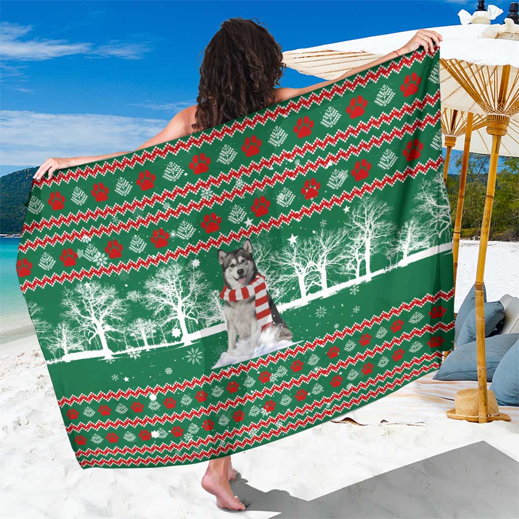Alaskan Malamute Winter Tree Christmas Sarong Xmas Holiday Patterns - Wonder Print Shop