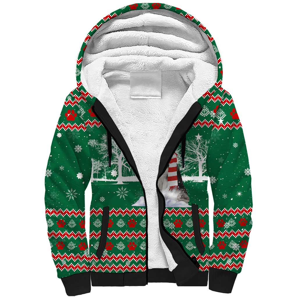Alaskan Malamute Winter Tree Christmas Sherpa Hoodie Xmas Holiday Patterns - Wonder Print Shop