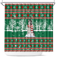 Alaskan Malamute Winter Tree Christmas Shower Curtain Xmas Holiday Patterns - Wonder Print Shop