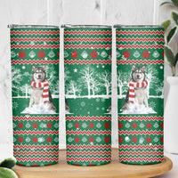 Alaskan Malamute Winter Tree Christmas Skinny Tumbler Xmas Holiday Patterns - Wonder Print Shop