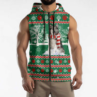 Alaskan Malamute Winter Tree Christmas Sleeveless Zip Hoodie Xmas Holiday Patterns - Wonder Print Shop