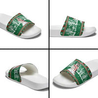 Alaskan Malamute Winter Tree Christmas Slide Sandals Xmas Holiday Patterns - Wonder Print Shop