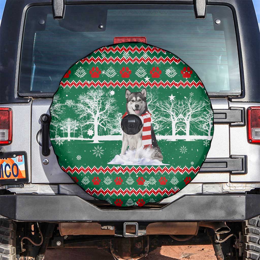 Alaskan Malamute Winter Tree Christmas Spare Tire Cover Xmas Holiday Patterns - Wonder Print Shop