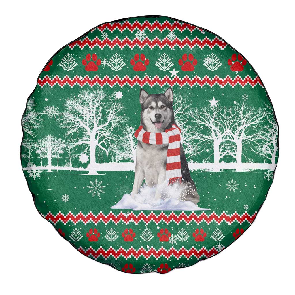Alaskan Malamute Winter Tree Christmas Spare Tire Cover Xmas Holiday Patterns - Wonder Print Shop