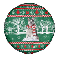 Alaskan Malamute Winter Tree Christmas Spare Tire Cover Xmas Holiday Patterns - Wonder Print Shop