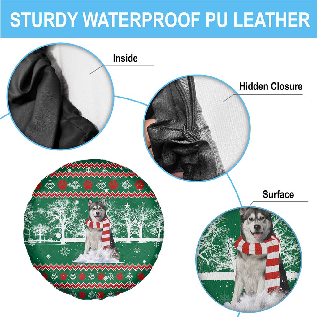 Alaskan Malamute Winter Tree Christmas Spare Tire Cover Xmas Holiday Patterns - Wonder Print Shop