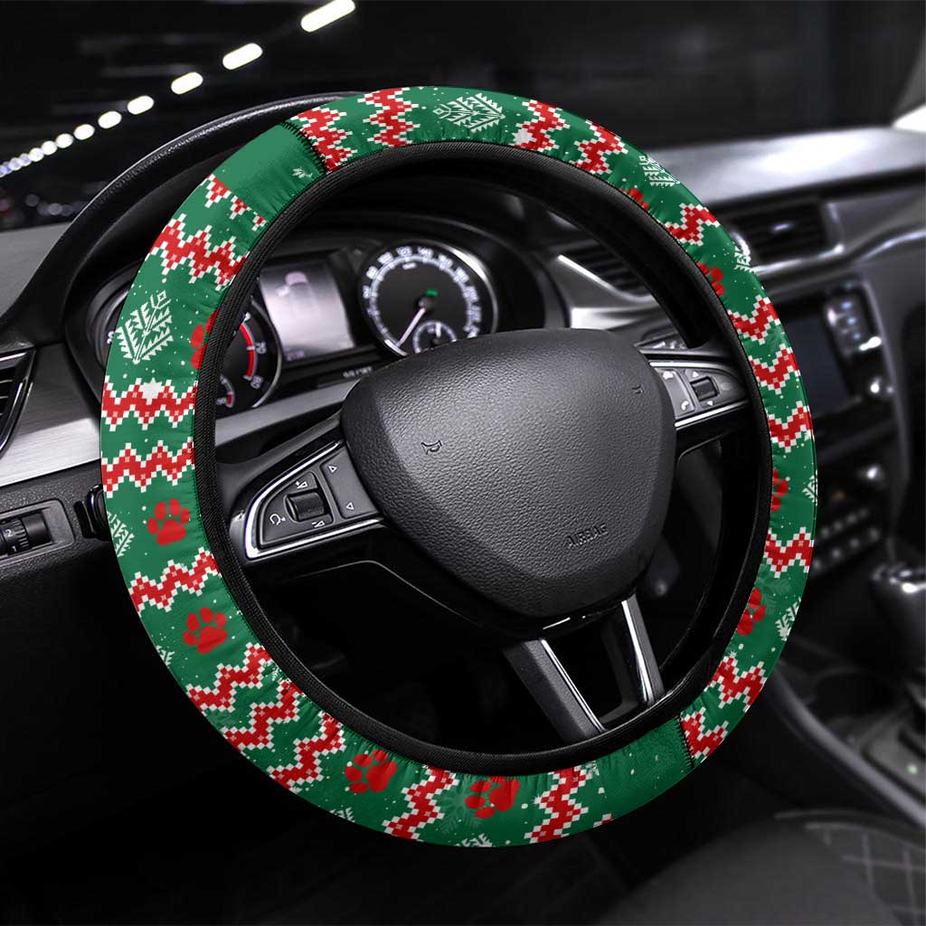 Alaskan Malamute Winter Tree Christmas Steering Wheel Cover Xmas Holiday Patterns - Wonder Print Shop