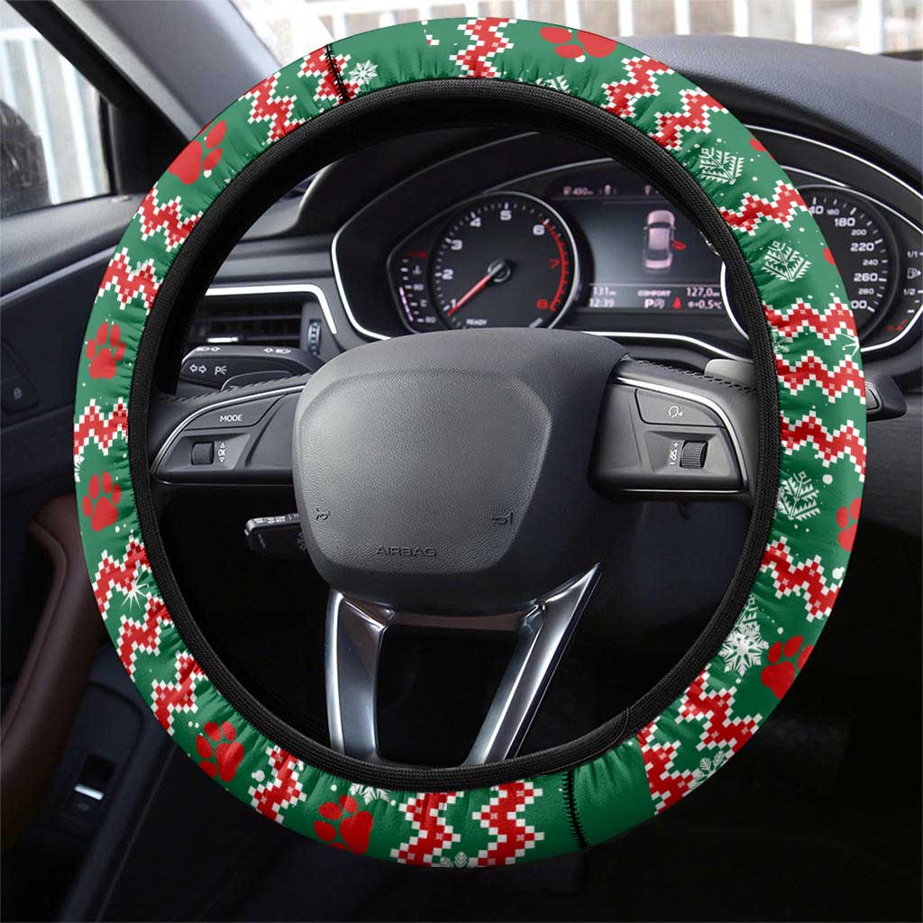Alaskan Malamute Winter Tree Christmas Steering Wheel Cover Xmas Holiday Patterns - Wonder Print Shop