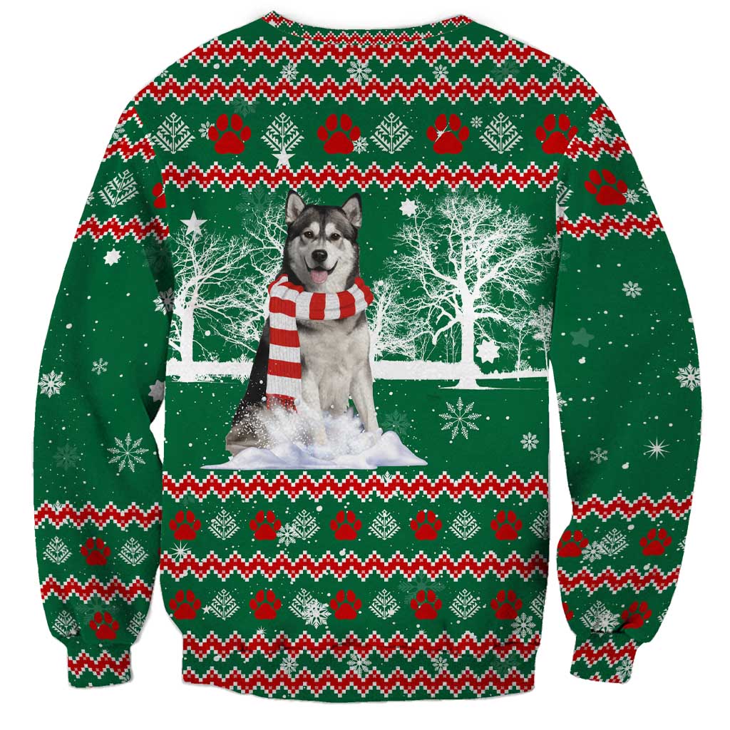 Alaskan Malamute Winter Tree Christmas Sweatshirt Xmas Holiday Patterns - Wonder Print Shop