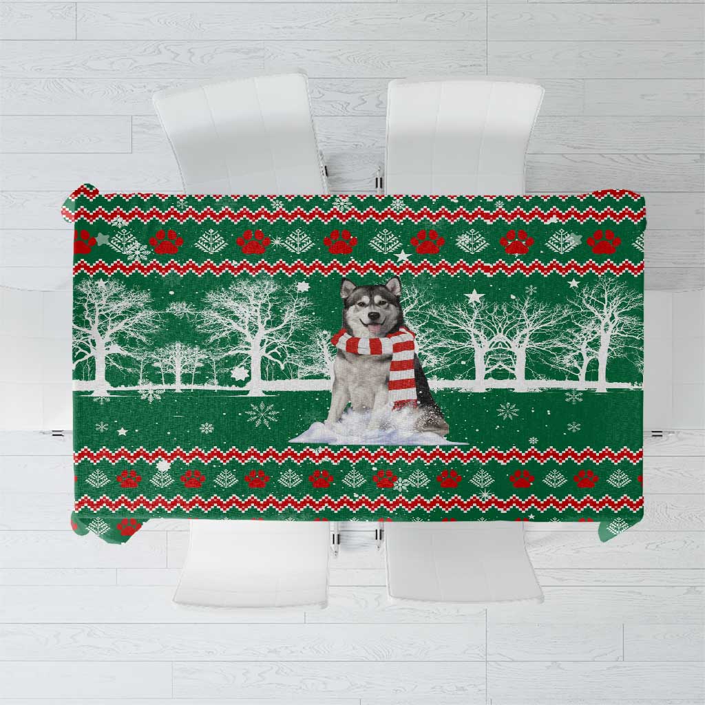 Alaskan Malamute Winter Tree Christmas Tablecloth Xmas Holiday Patterns - Wonder Print Shop