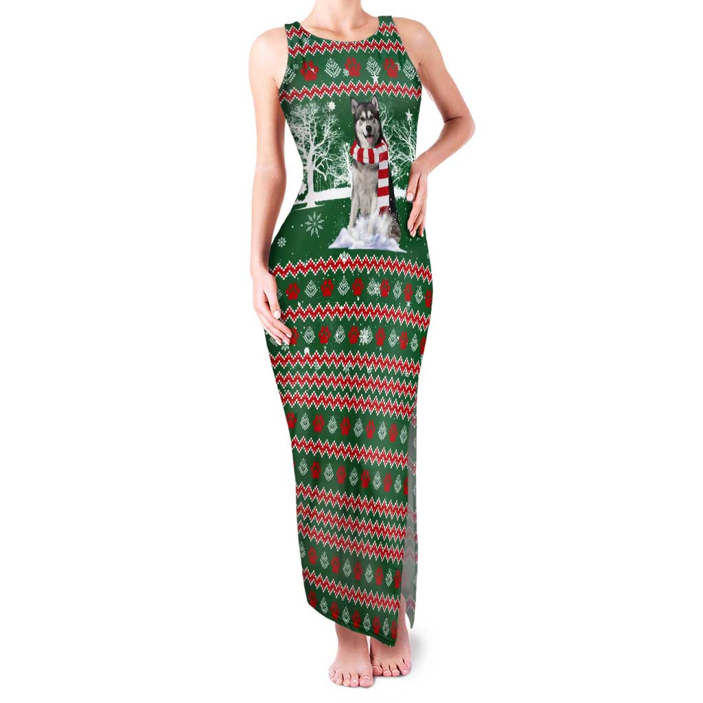 Alaskan Malamute Winter Tree Christmas Tank Maxi Dress Xmas Holiday Patterns - Wonder Print Shop