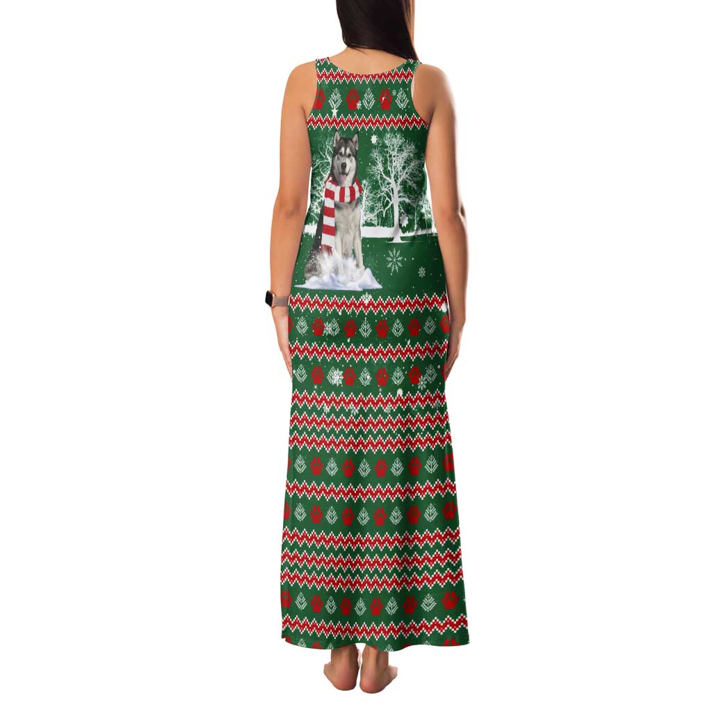 Alaskan Malamute Winter Tree Christmas Tank Maxi Dress Xmas Holiday Patterns - Wonder Print Shop
