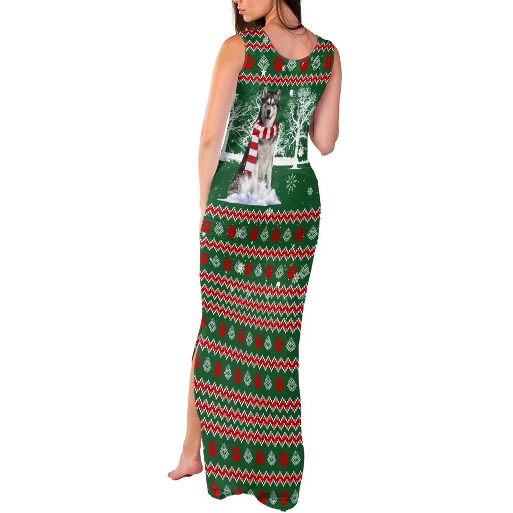 Alaskan Malamute Winter Tree Christmas Tank Maxi Dress Xmas Holiday Patterns - Wonder Print Shop