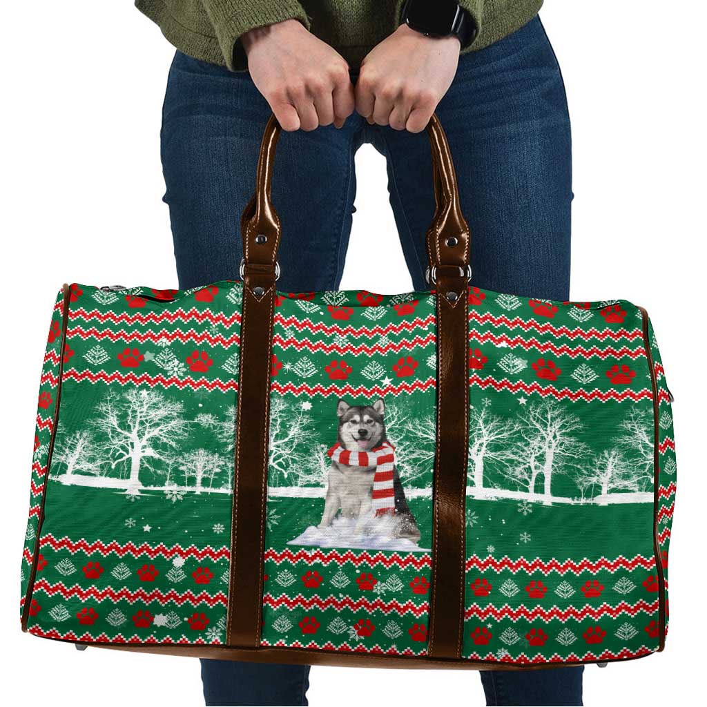 Alaskan Malamute Winter Tree Christmas Travel Bag Xmas Holiday Patterns - Wonder Print Shop
