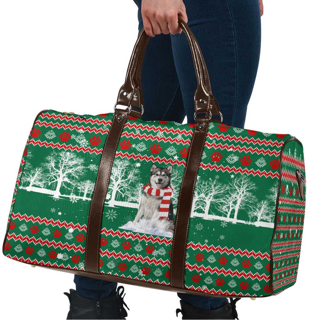 Alaskan Malamute Winter Tree Christmas Travel Bag Xmas Holiday Patterns - Wonder Print Shop