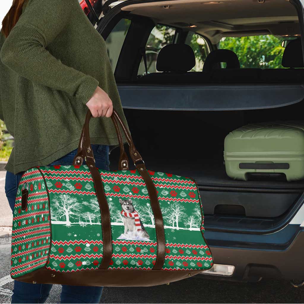 Alaskan Malamute Winter Tree Christmas Travel Bag Xmas Holiday Patterns - Wonder Print Shop