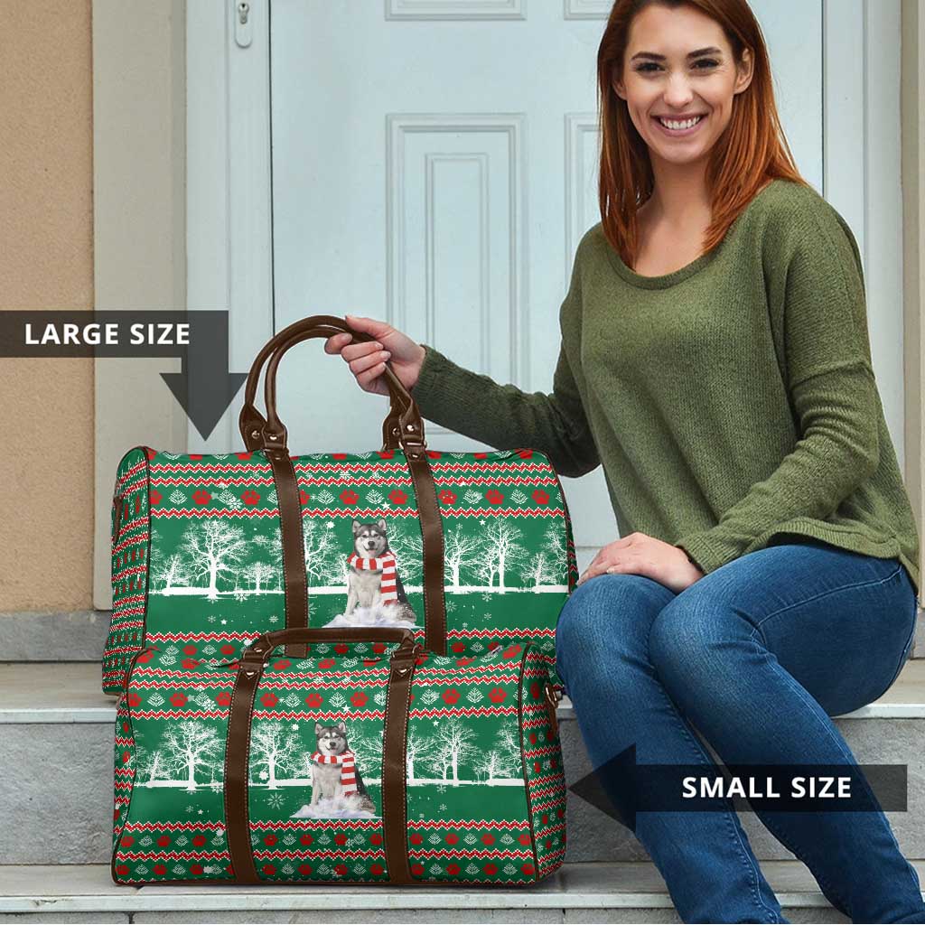 Alaskan Malamute Winter Tree Christmas Travel Bag Xmas Holiday Patterns - Wonder Print Shop